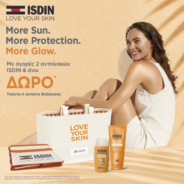 With every purchase of 2 Isdin sunscreens, get a FREE Beach Bag or Towel